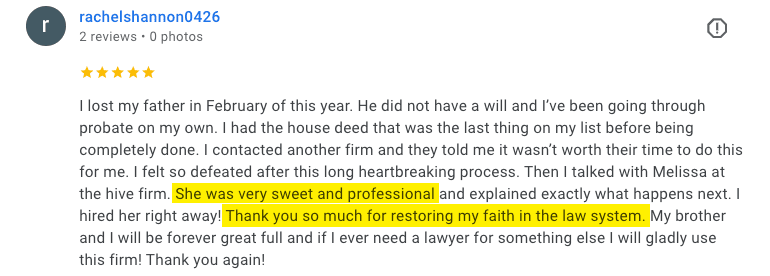 Rachel - Estate Planning Lawyers Atlanta - Reviews